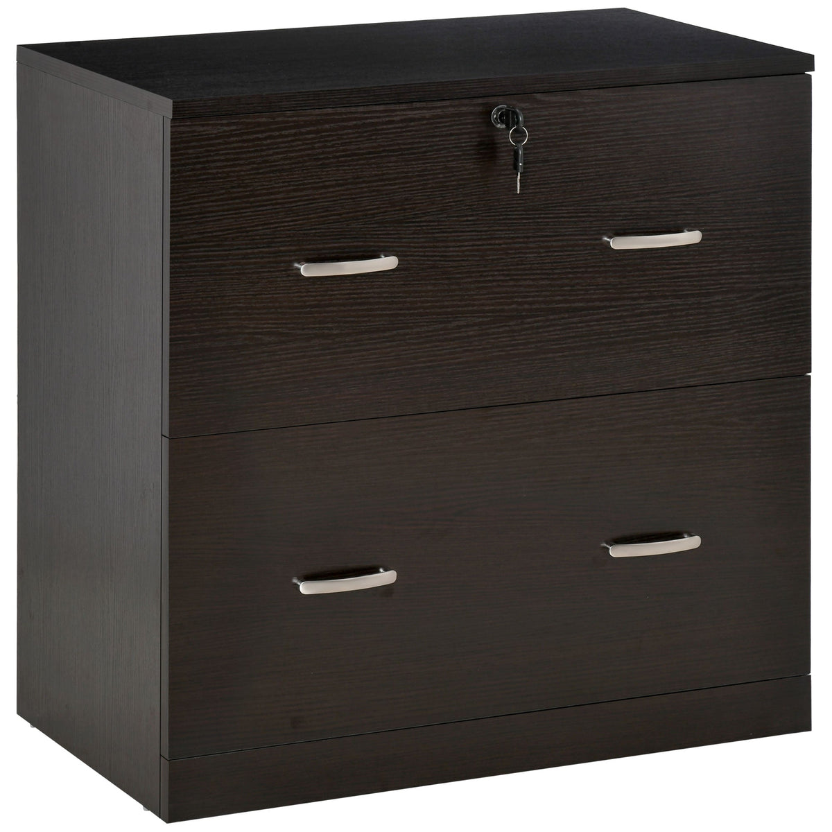 2 Drawer File Cabinet with Lock, Office Filing Cabinet, Hanging Bar for Letter Size, Home Office, Grey