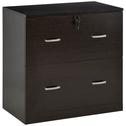 2 Drawer File Cabinet with Lock, Office Filing Cabinet, Hanging Bar for Letter Size, Home Office, Grey