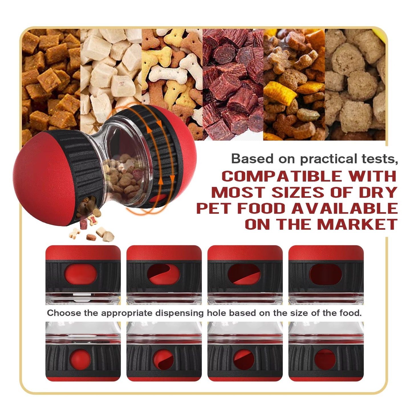 Interactive Slow Feeder Oval Toy – Dog Food Dispenser