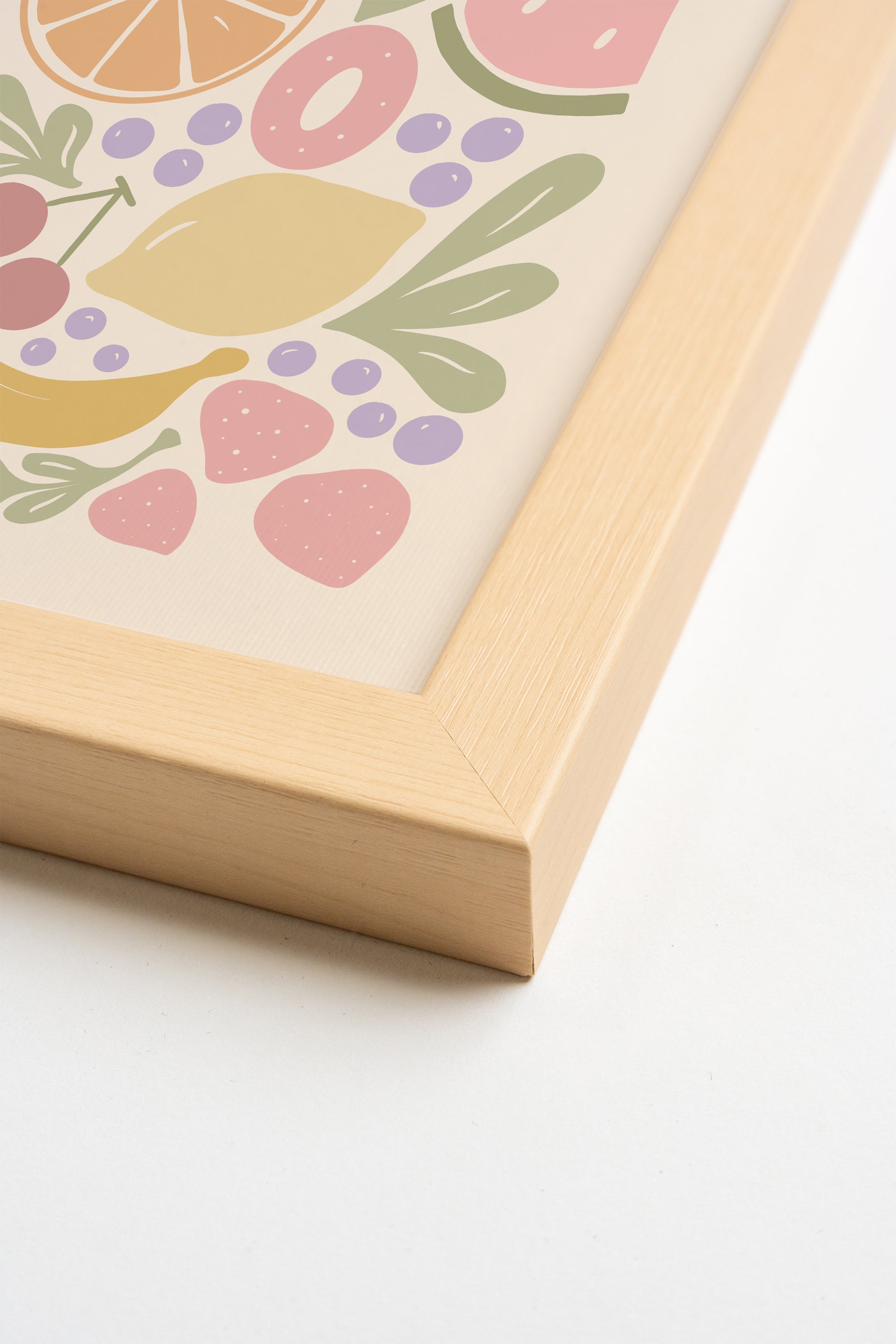 Fruits Pastel, Toile rigide encadrée