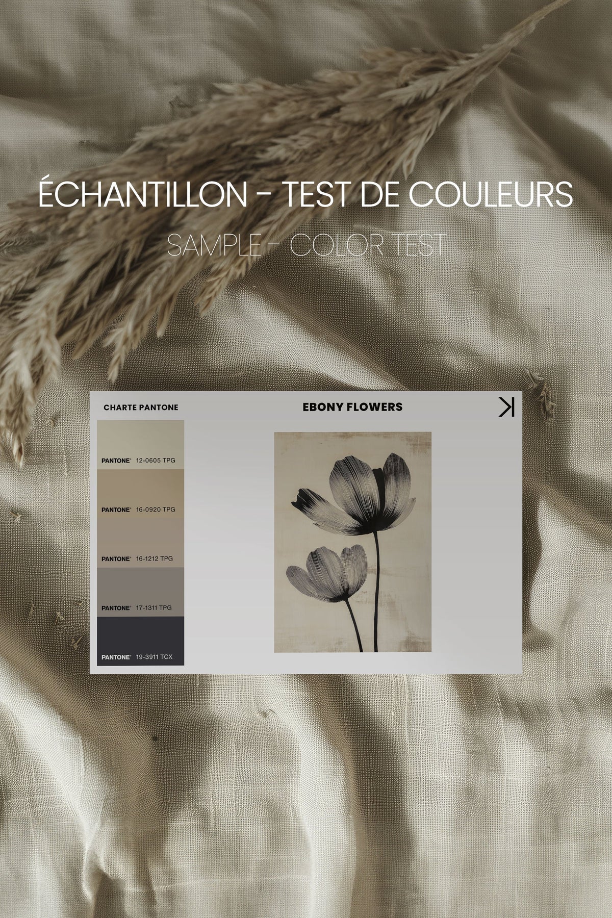EBONY FLOWERS, Oeuvre sur toile étirée