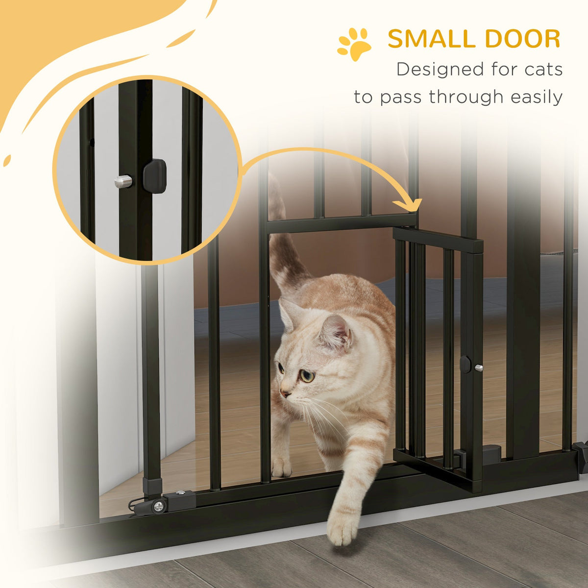 36" Easy Open Indoor Dog Gates for Doorways, House, Stair - White