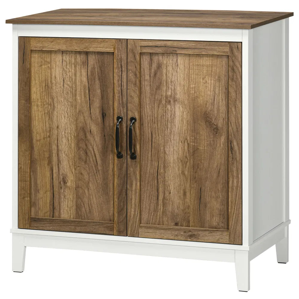 Dark Oak Farmhouse Sideboard Cabinet – 2-Door Storage Cabinet with Shelves for Kitchen & Living Room (United States & Canada Delivery Only)