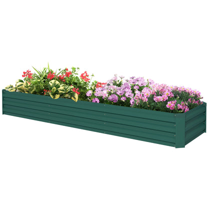 8'x2'x1' Galvanized Raised Bed, Large Elevated Planter Box for Growing Flowers, Herbs and Vegetables, Dark Grey