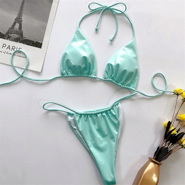 Brazilian Shine Thong Set