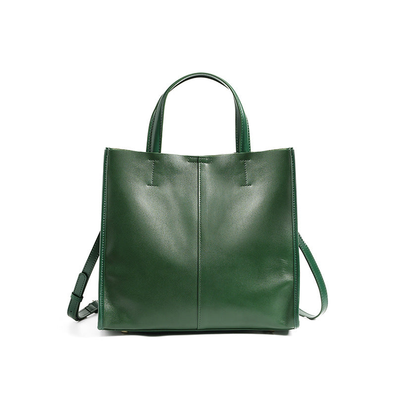 Genuine Leather High-End Womens Stylish And Versatile Handbag