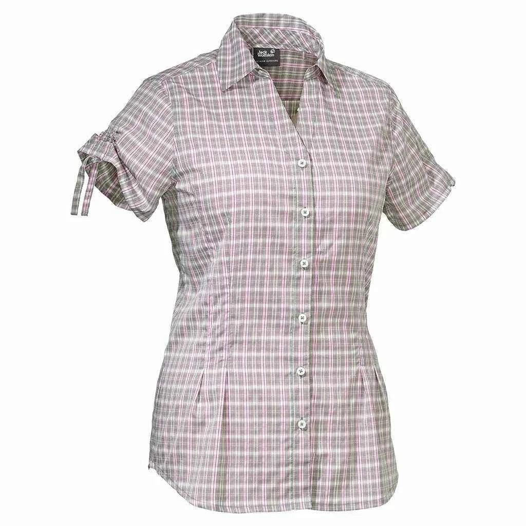Jack Wolfskin Women's Farlane Short Sleeve Button Up Quick Dry Adventure Shirts