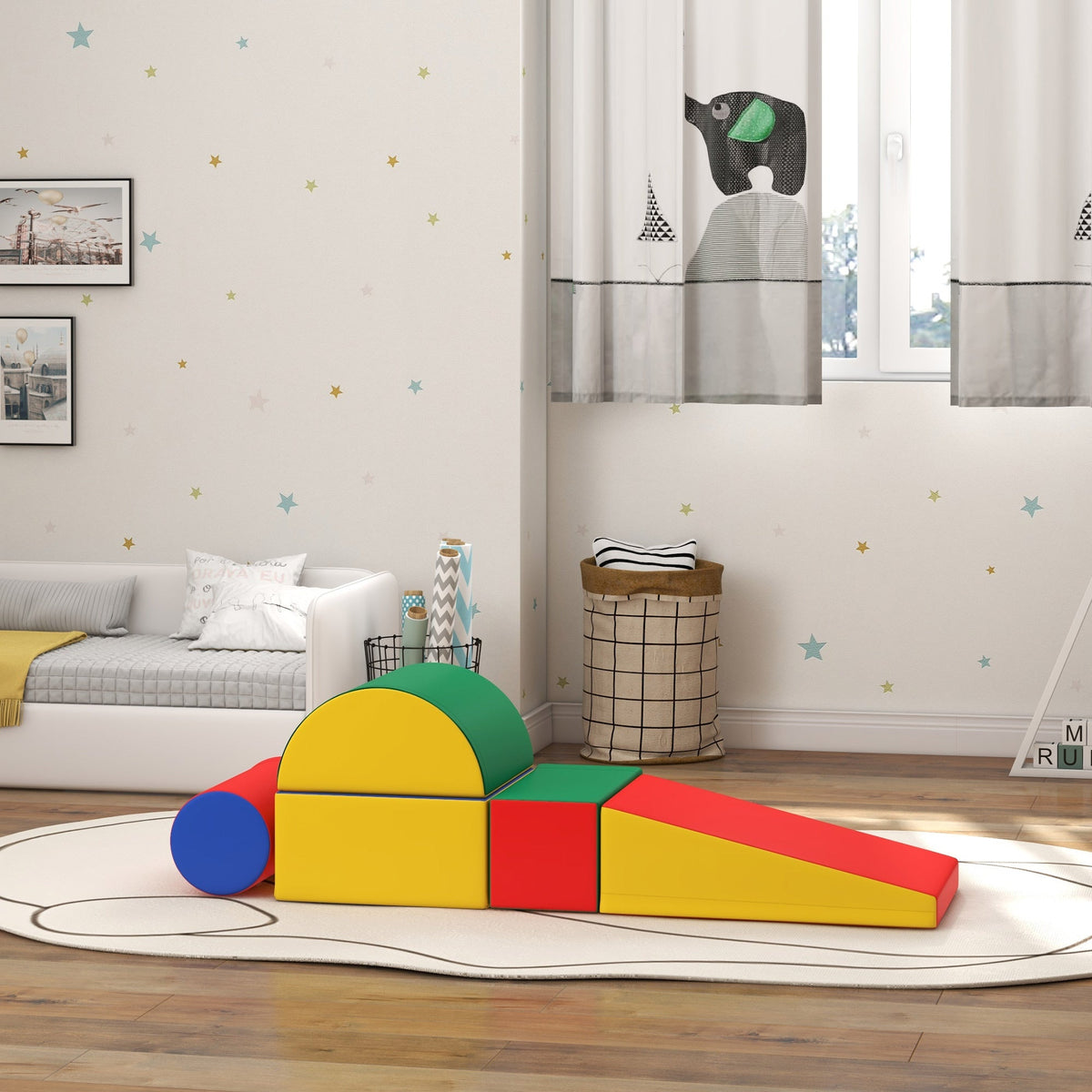 5 Piece Climb and Crawl Activity Playset Soft Safe Foam for Toddler Learning Toy