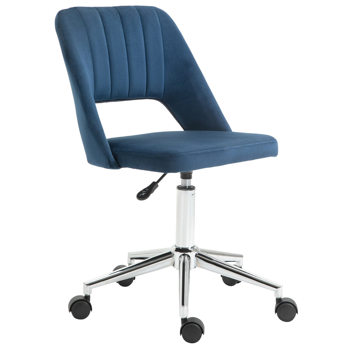 Mid Back Office Chair Velvet Fabric Swivel Scallop Shape Computer Desk Chair, Green