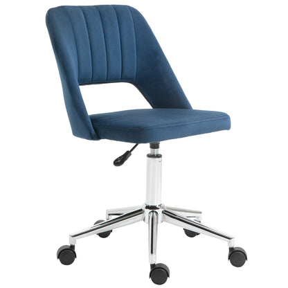 Mid Back Office Chair Velvet Fabric Swivel Scallop Shape Computer Desk Chair, Green