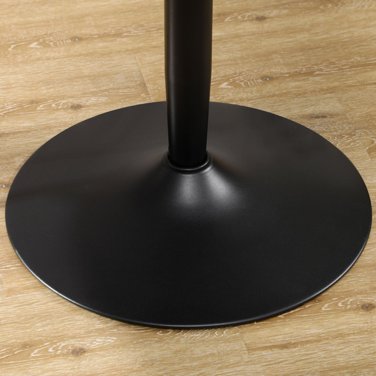 Jan Modern Round Dining Table with Steel Base for Small Spaces-Black