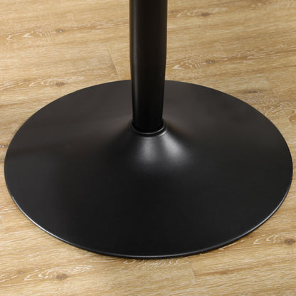Jan Modern Round Dining Table with Steel Base for Small Spaces-Black