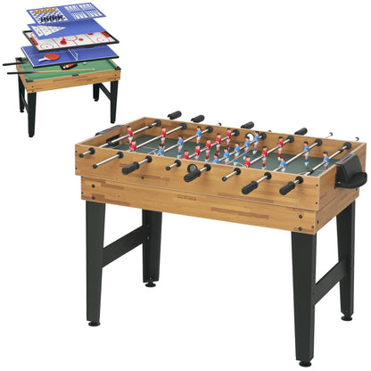 48 in 13-in-1 Combo Multi Game Table with Foosball, Pool, Hockey and More for Adults, Light Walnut