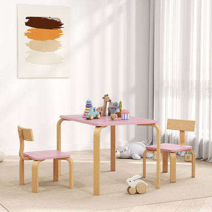 Kids Table and 2 Chair Set, Children Multi-Activity Furniture Set for Playing, Learning, Eating, Craft, Blue