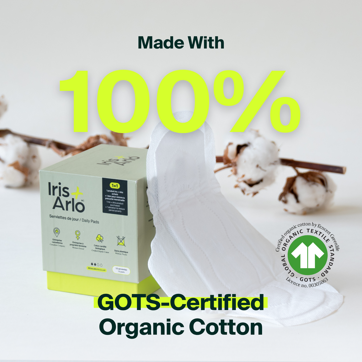 100% Organic Cotton Regular Pads