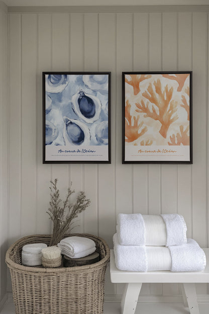 DUO AU COEUR DE L'OCÉAN (2 Oeuvres sur toile étirée)