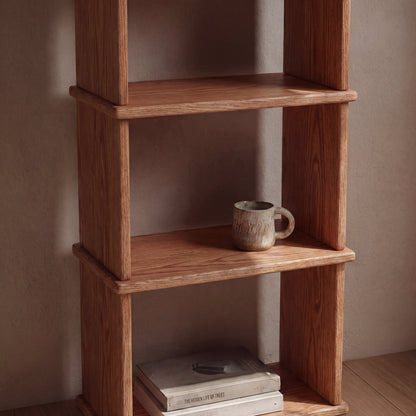 Small bookshelf in red oak