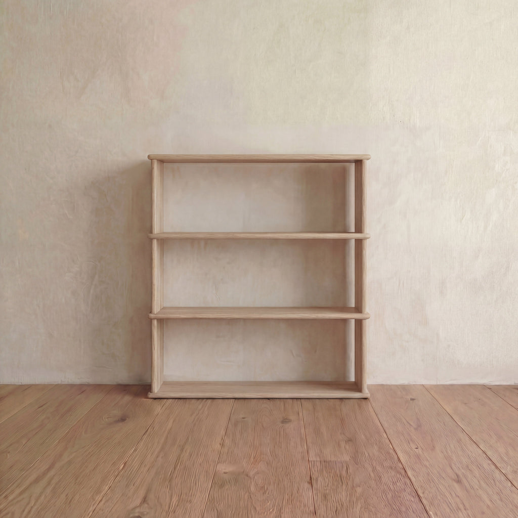 3 shelf bookcase in white oak