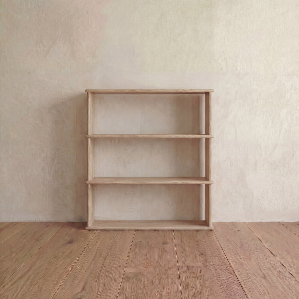 3 shelf bookcase in white oak