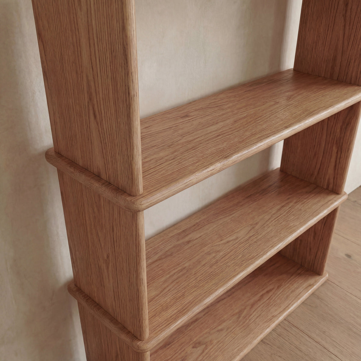 3 shelf bookcase in red oak