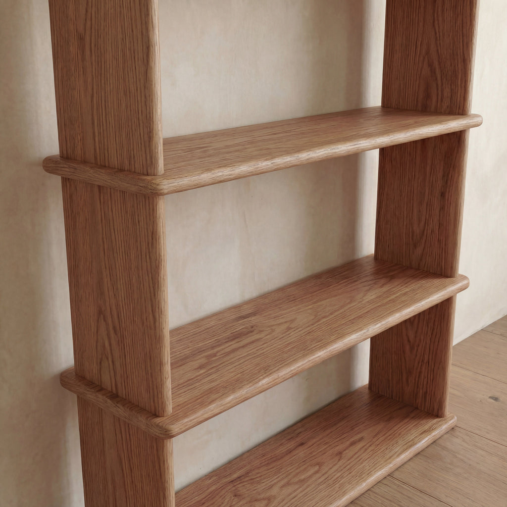 3 shelf bookcase in red oak