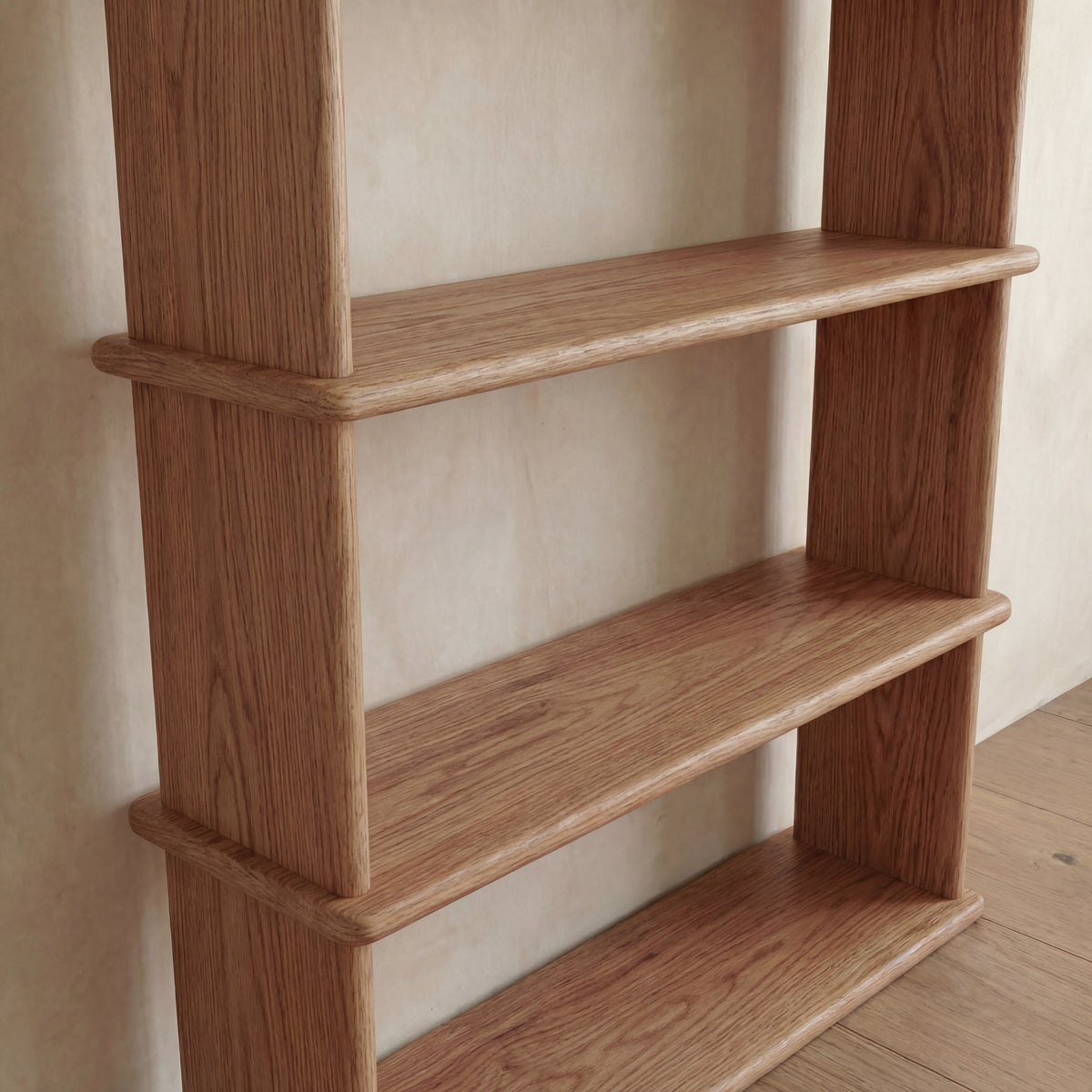 3 shelf bookcase in red oak