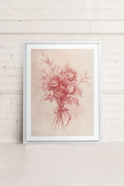 ÉCLATS DE ROSES, Oeuvre sur toile étirée