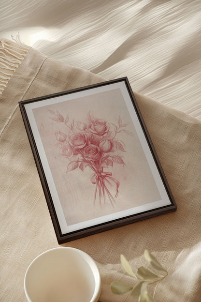 ÉCLATS DE ROSES, Oeuvre sur toile étirée