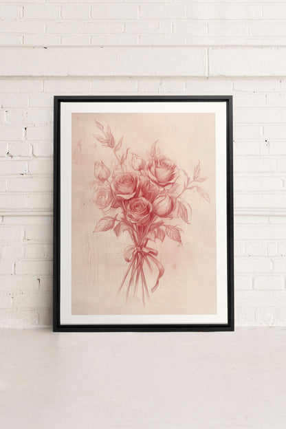 ÉCLATS DE ROSES, Oeuvre sur toile étirée
