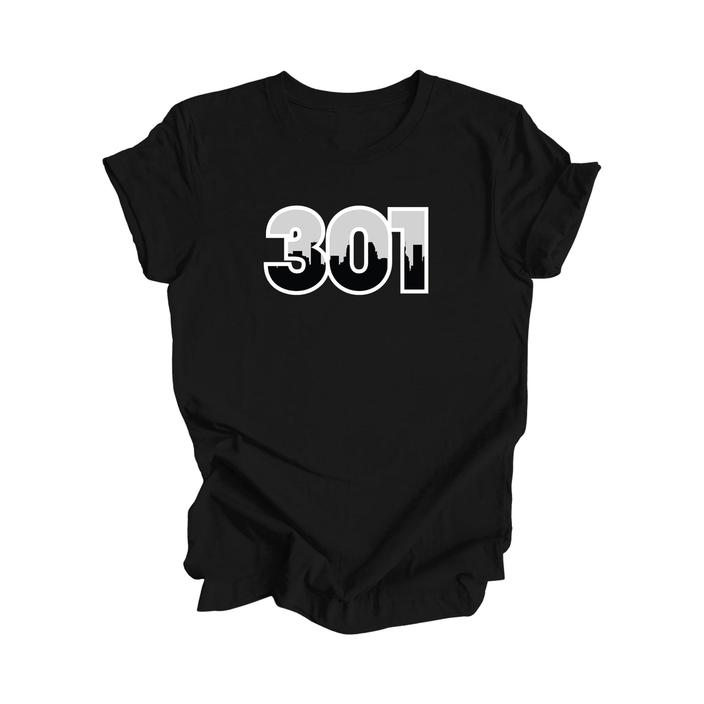 301 Baltimore Maryland USA Area Code Number City Skyline Gift - Unisex T-Shirt - Inspired X