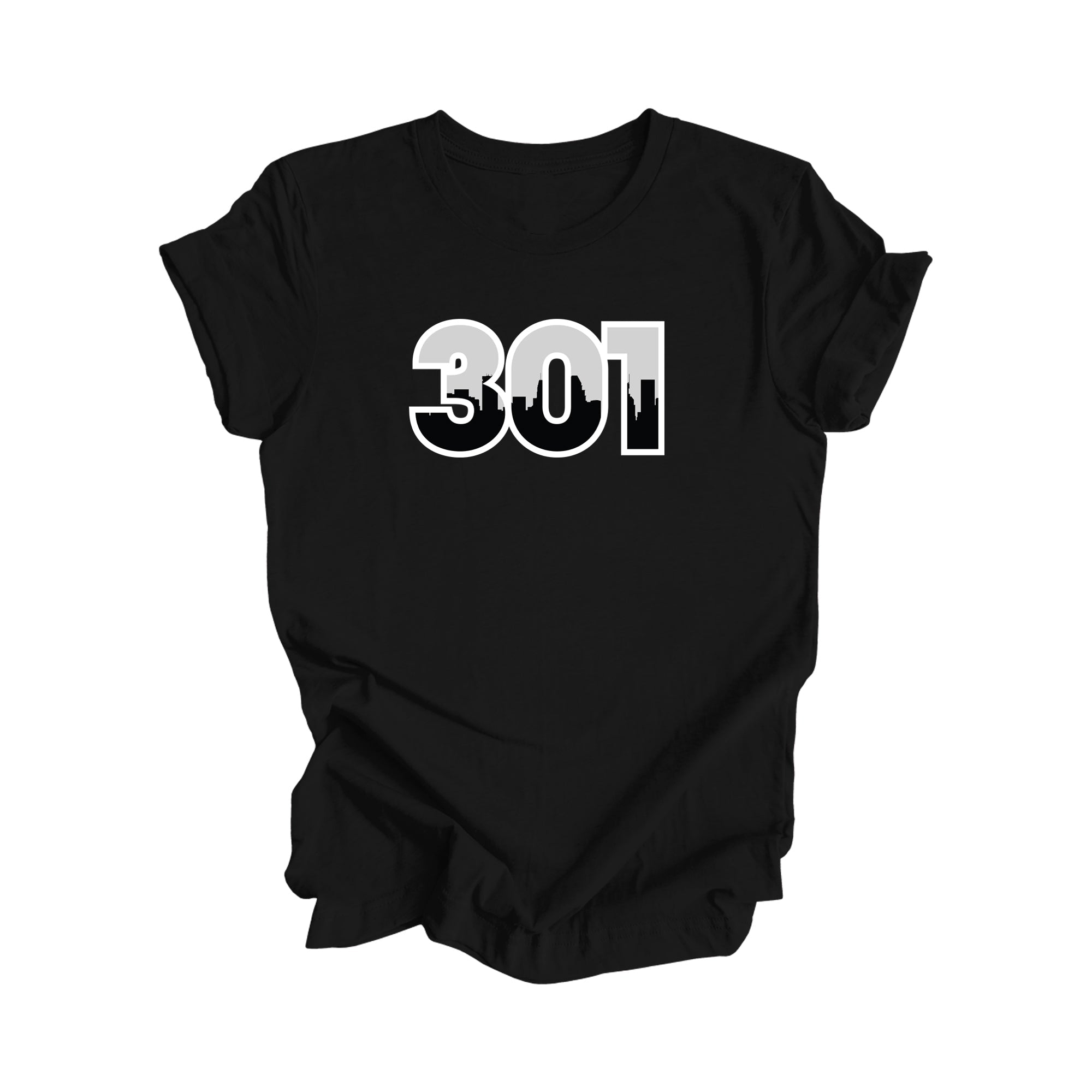 301 Baltimore Maryland USA Area Code Number City Skyline Gift - Unisex T-Shirt - Inspired X