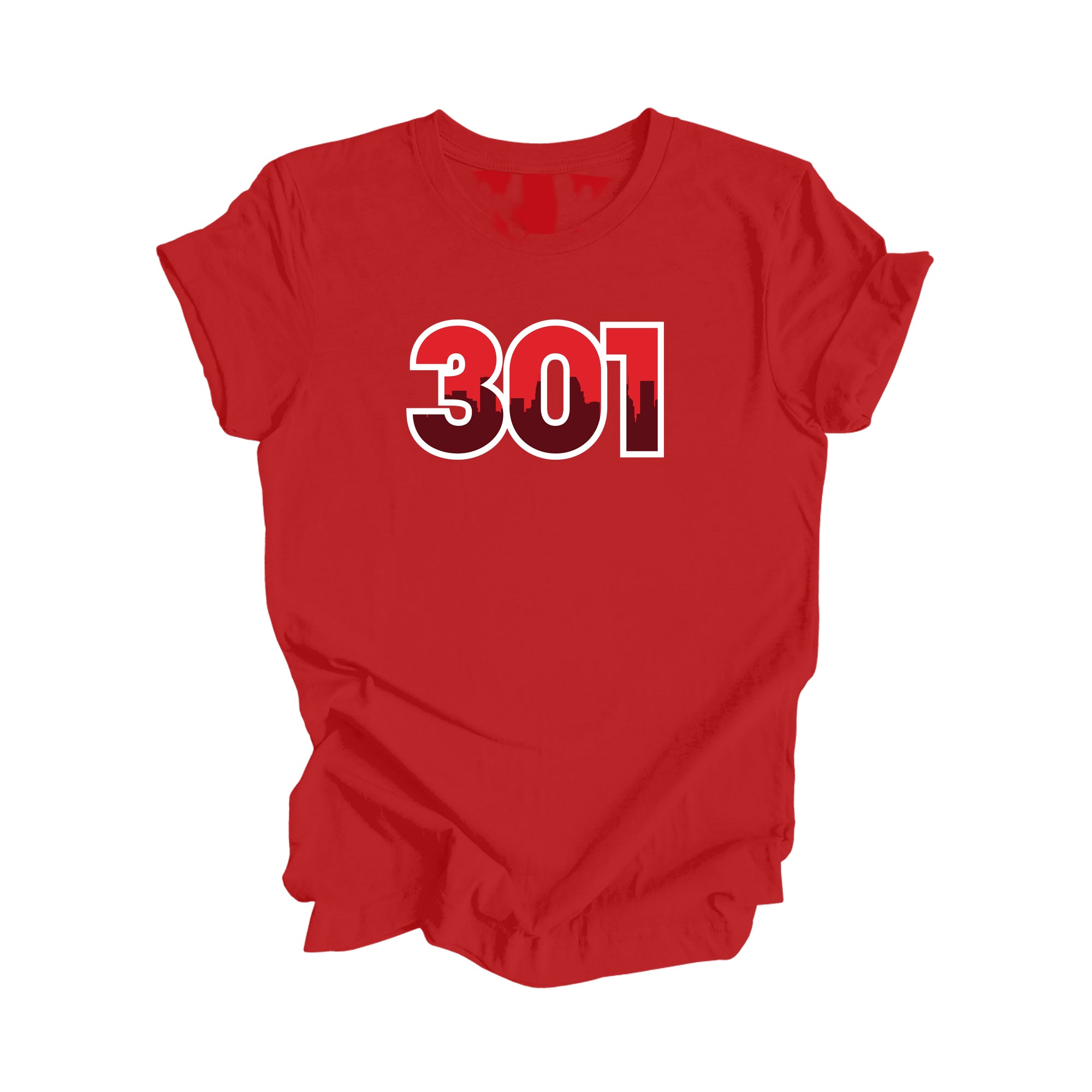 301 Baltimore Maryland USA Area Code Number City Skyline Gift - Unisex T-Shirt - Inspired X