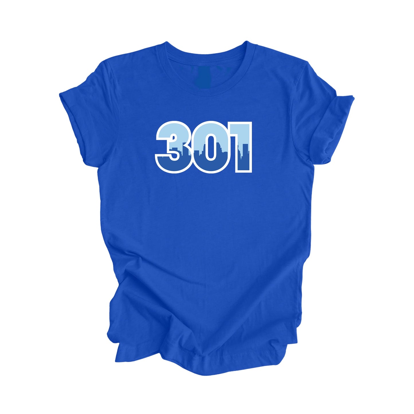 301 Baltimore Maryland USA Area Code Number City Skyline Gift - Unisex T-Shirt - Inspired X