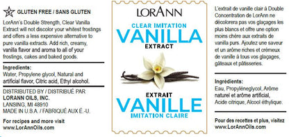 Clear Vanilla Extract (Imitation) - 4 oz. - 16 oz. - 1 Gallon - 5 Gallons - Ships Free Within Canada on Orders Above CAD $199
