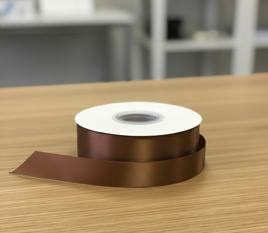 Satin Ribbon Double Face- Brown #846-3.8 cm Wide