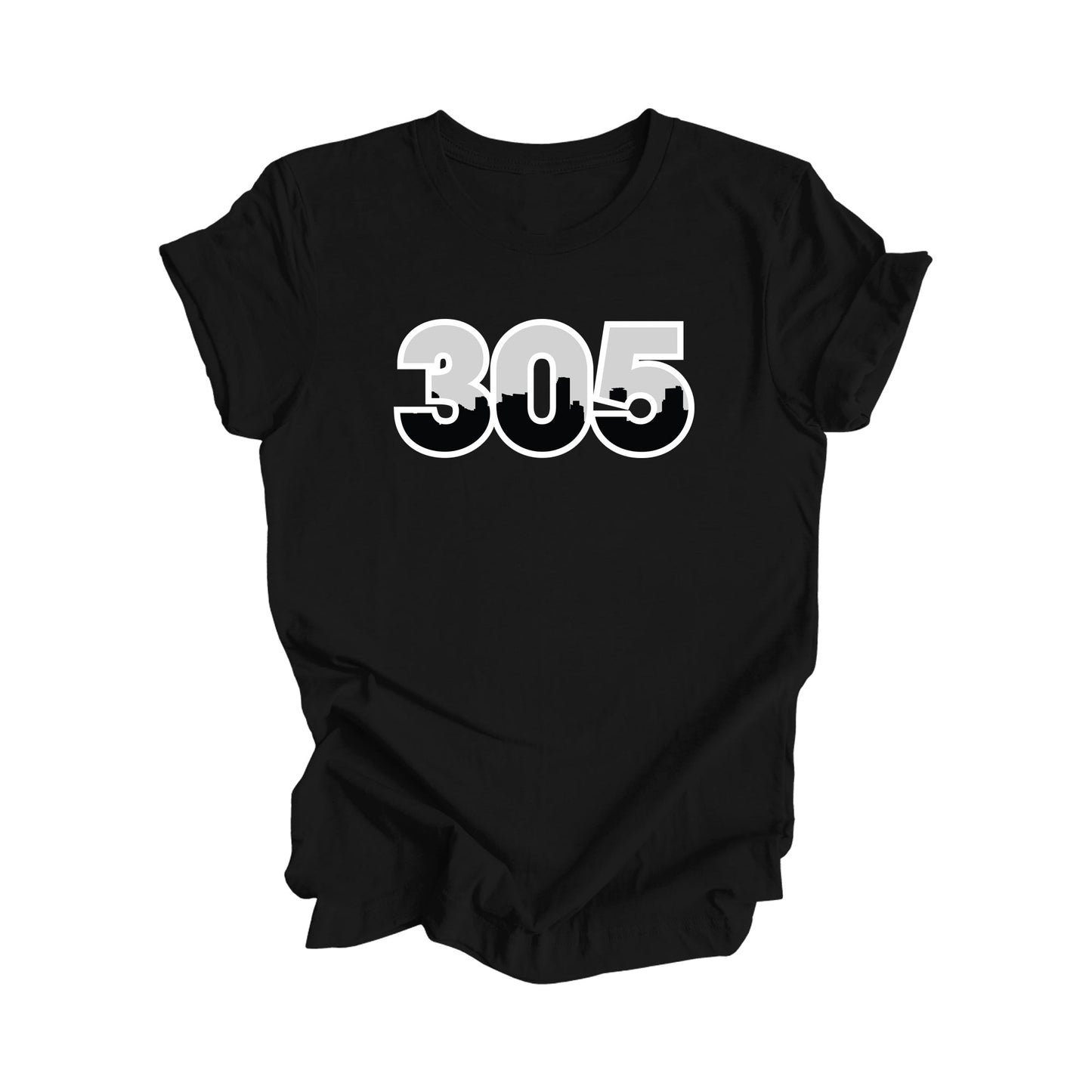 305 Miami Miami-Dade Florida USA Area Code City Skyline Gift - Unisex T-Shirt - Inspired X