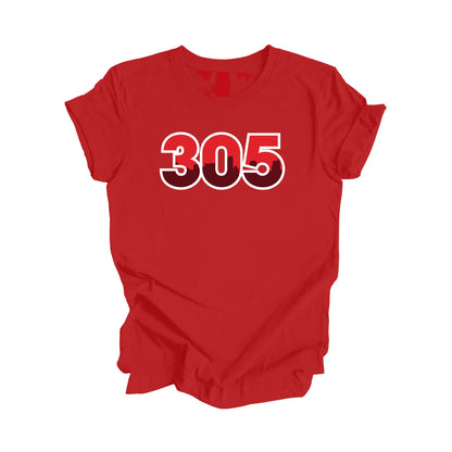 305 Miami Miami-Dade Florida USA Area Code City Skyline Gift - Unisex T-Shirt - Inspired X