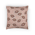 Kiss Pattern Woven Pillow | Lip Print Decorative Pillow