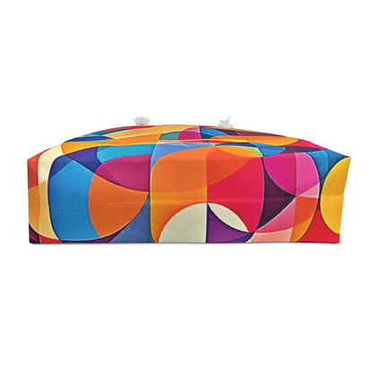 Colorful Geometric Abstract Weekender Bag | Bright Circle Pattern