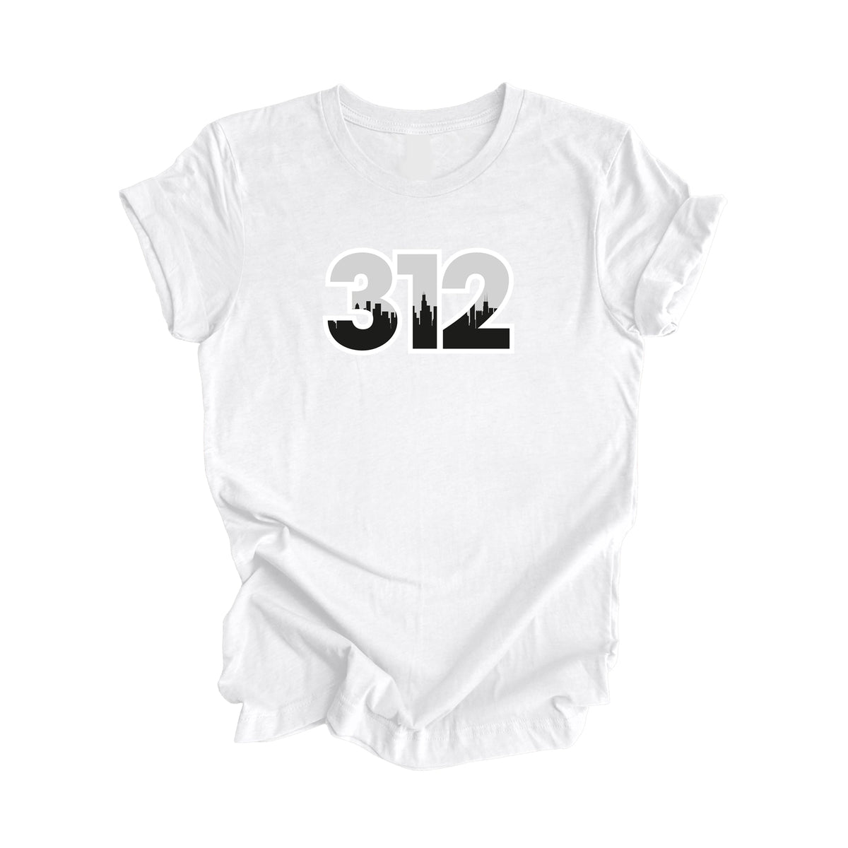 312 Chicago Illinois USA Area Code City Skyline Gift - Unisex T-Shirt - Inspired X