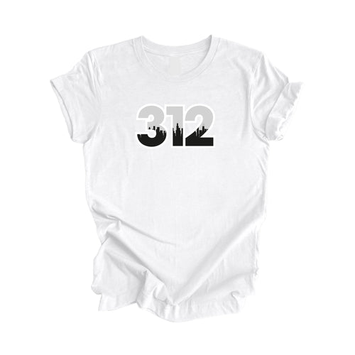 312 Chicago Illinois USA Area Code City Skyline Gift - Unisex T-Shirt - Inspired X