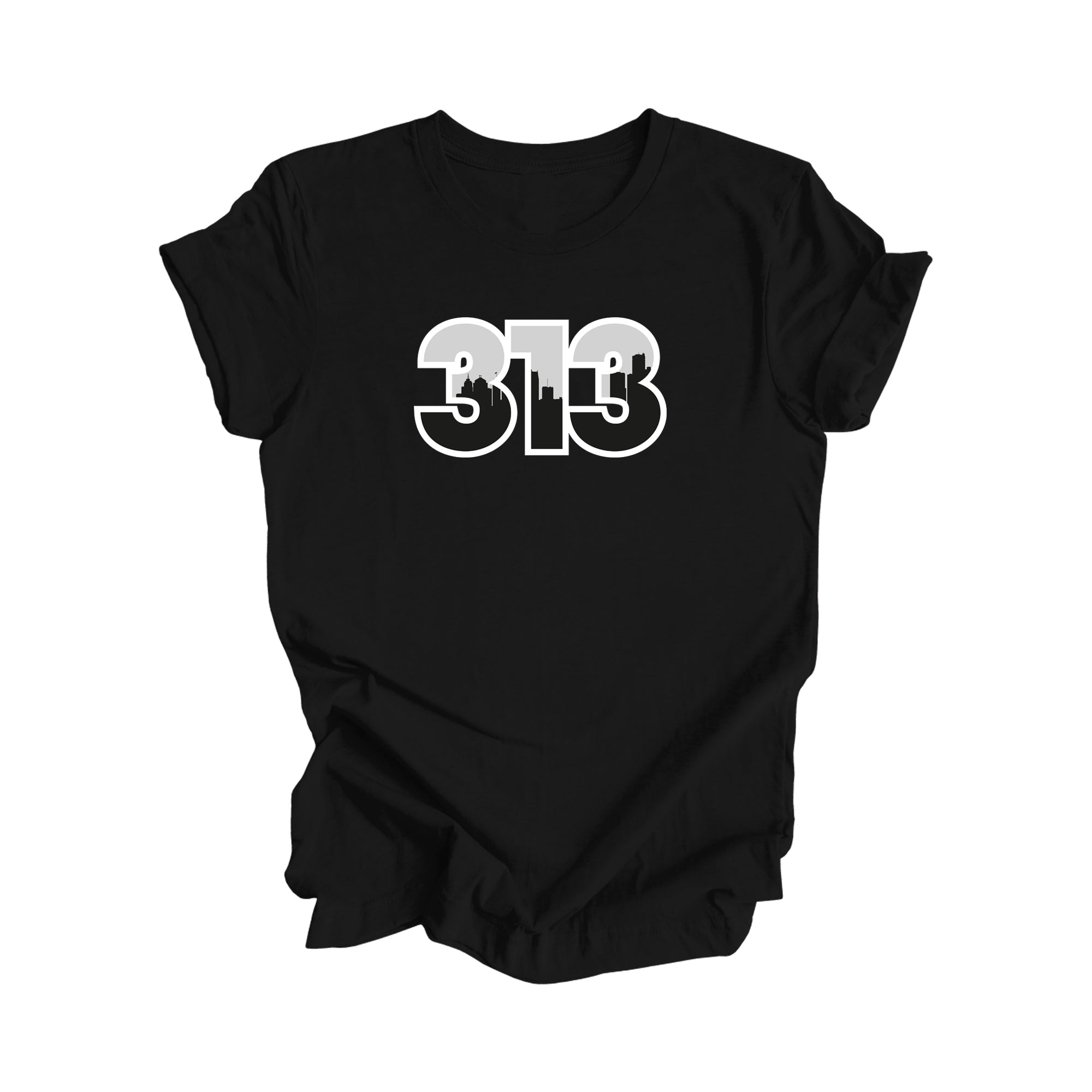 313 Detroit Michigan USA Area Code City Skyline Gift - Unisex T-Shirt - Inspired X