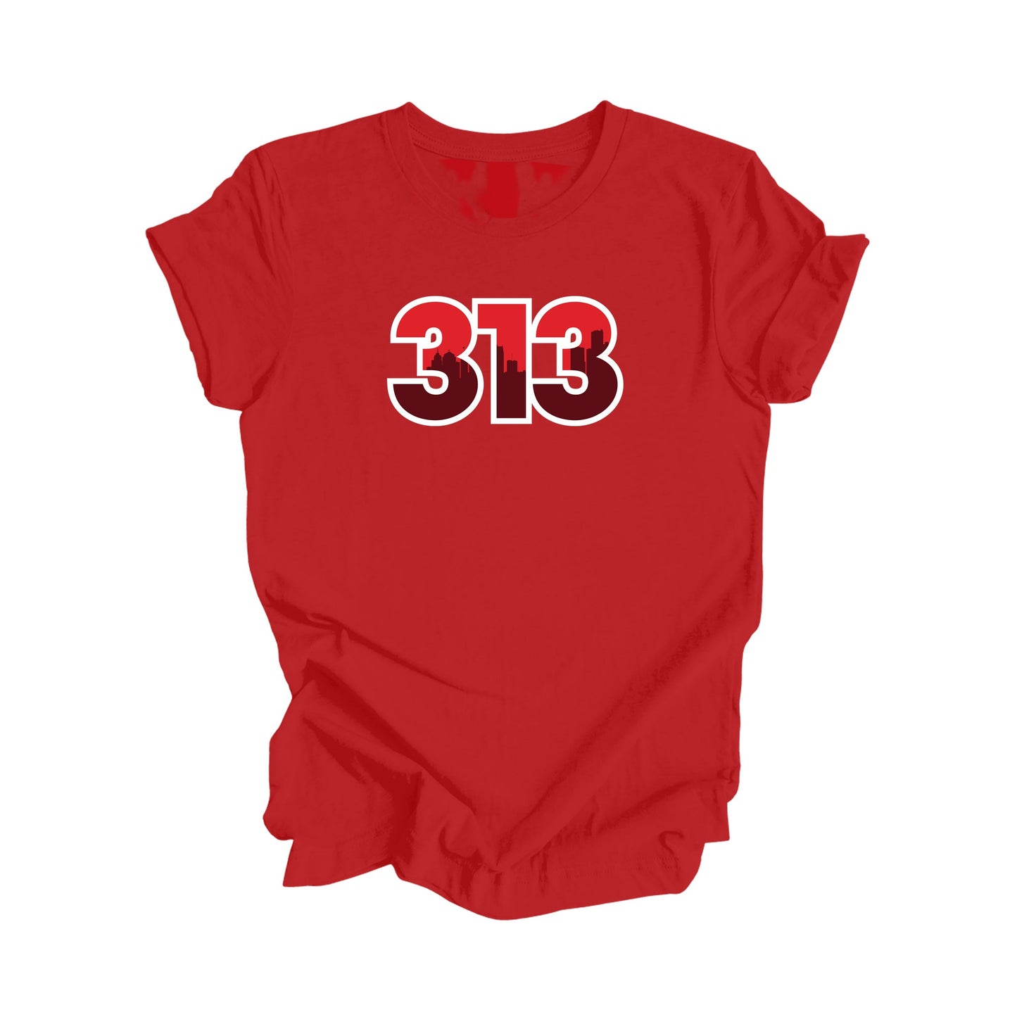 313 Detroit Michigan USA Area Code City Skyline Gift - Unisex T-Shirt - Inspired X