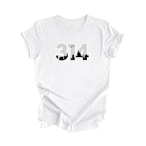 314 St. Louis Missouri USA Area Code City Skyline Gift - Unisex T-Shirt - Inspired X