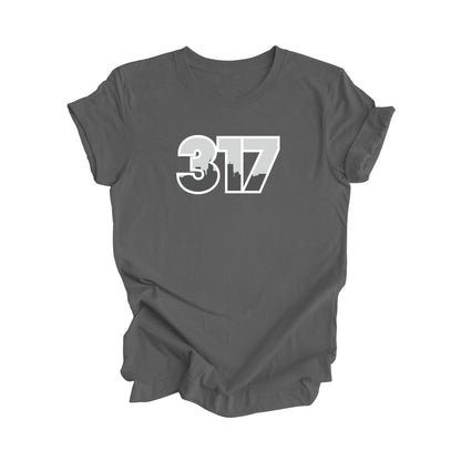 317 Indianapolis Indiana USA Area Code City Skyline Gift - Unisex T-Shirt - Inspired X