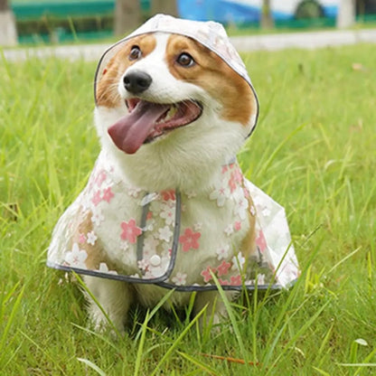 Floral Dog Rain Jacket | Lightweight Waterproof Dog Coat