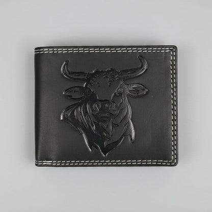Men’s Steer Embossed Bifold Leather Wallet