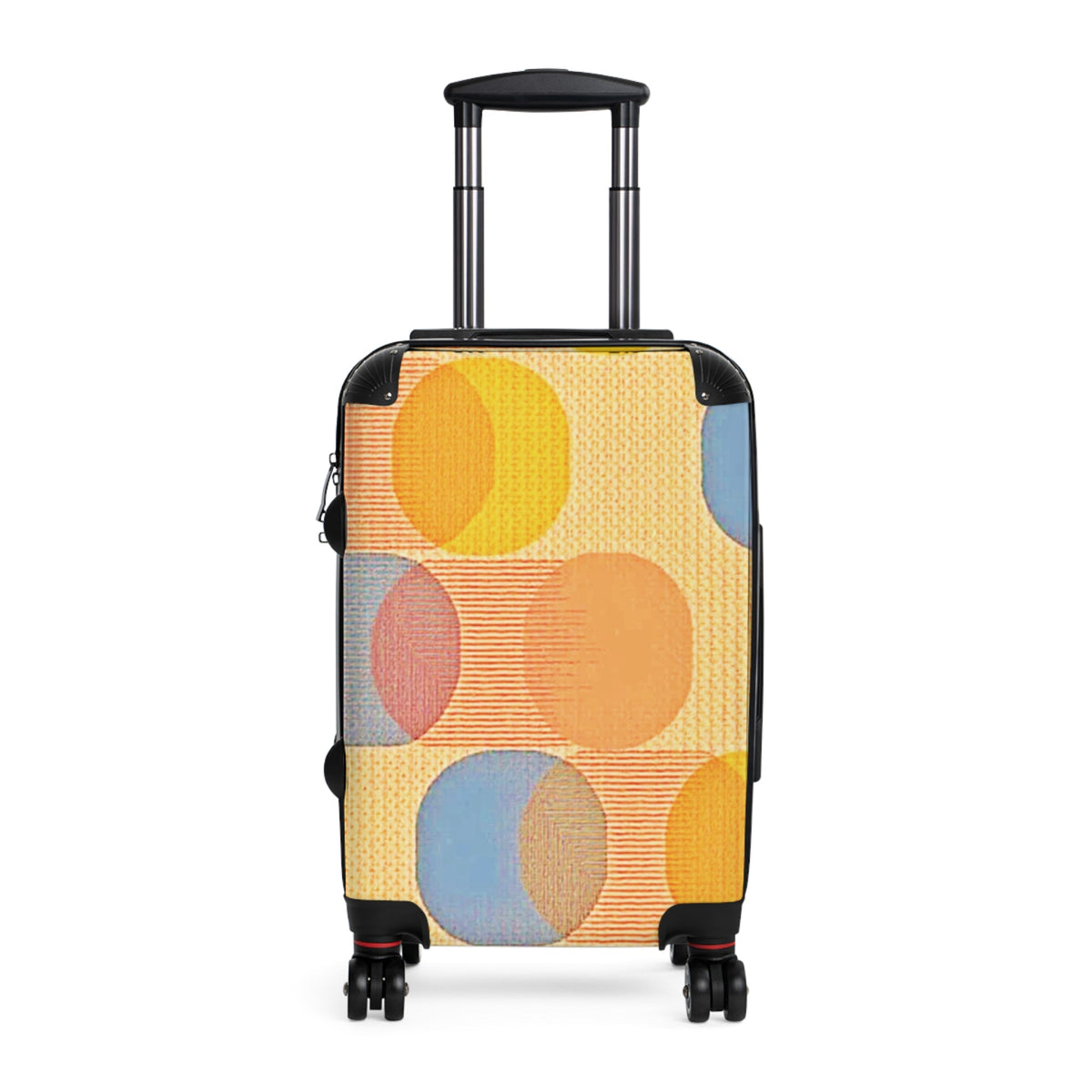 Retro Circle Pattern Carry-On Suitcase — Colorful Geometric Travel Luggage