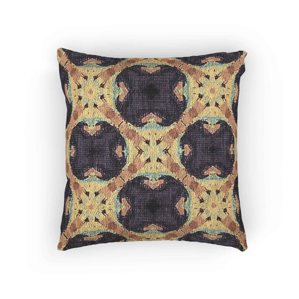 Geometric Mosaic Pattern Woven Pillow | Boho Tile Throw Cushion