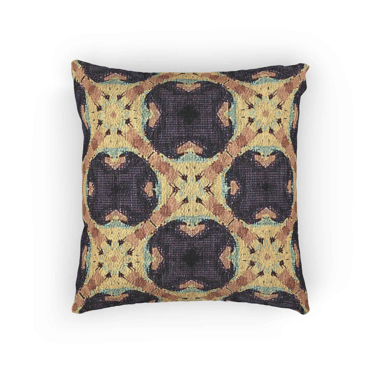 Geometric Mosaic Pattern Woven Pillow | Boho Tile Throw Cushion